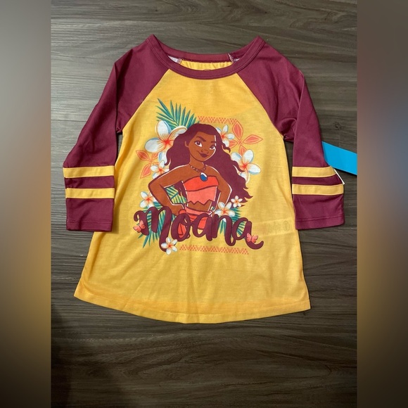 Disney Collection Little Girls Long Sleeve Moana Crew Neck Nightshirt size 2T - Picture 2 of 5